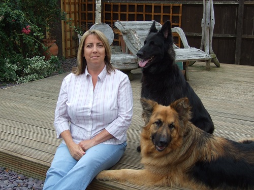Debbie Connolly with two of her dogs.