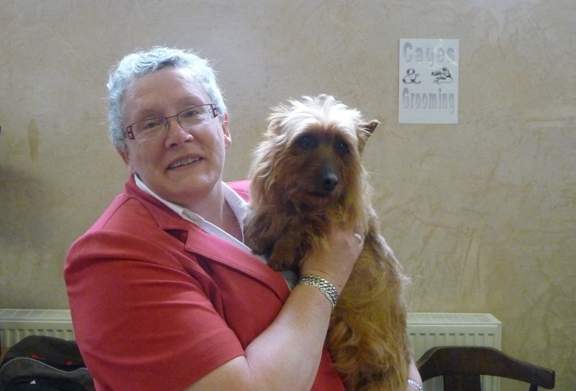 Doreen Simpkins with one of her lovely Australian Terriers.
