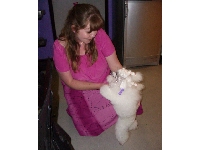 Julie meets one of Anita's poodles