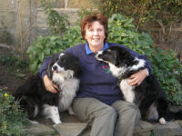 Barbara Sykes with two of her Border Collies.