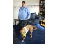 Julie and Wallace. See the blur of that waggy tail!