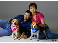 Tim and Cathy with two of their beloved Beagles.