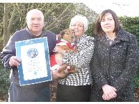 Otto with owners Lynn and Peter Jones.