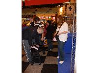 Buddy attracting attention to The Blue Cross stand.