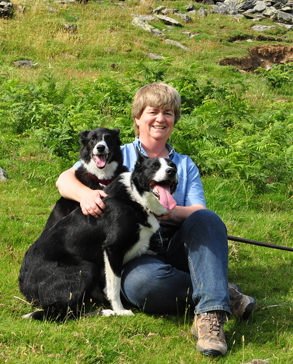 Joyce and her dogs.