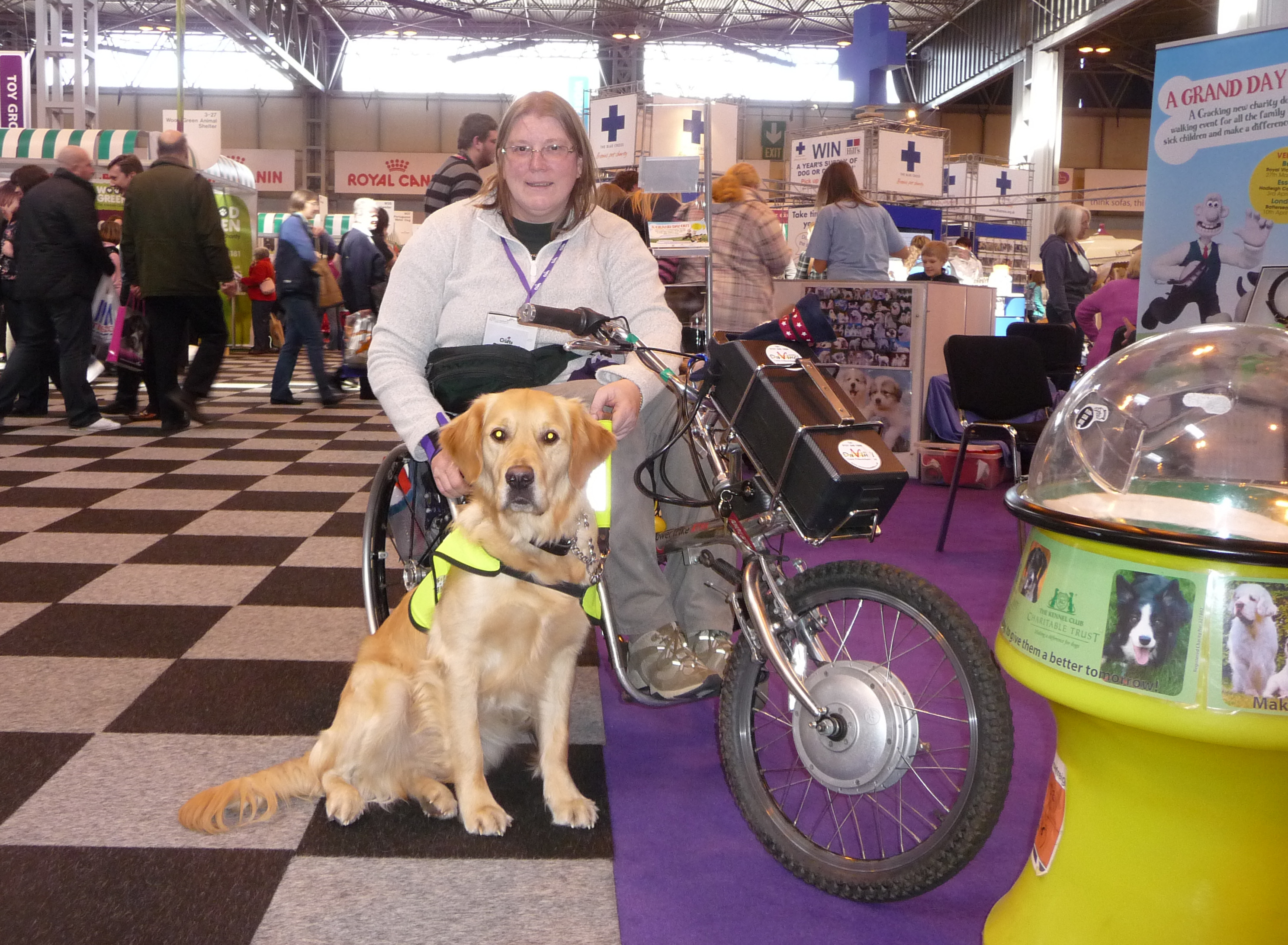 Wendy Morrell with her assistance dog Udo.